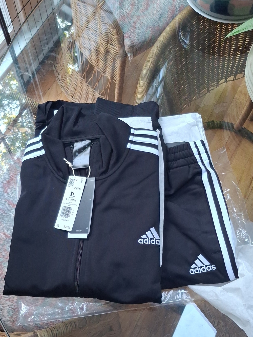 adidas Black and White MENS Sweatpants & Joggers Set
